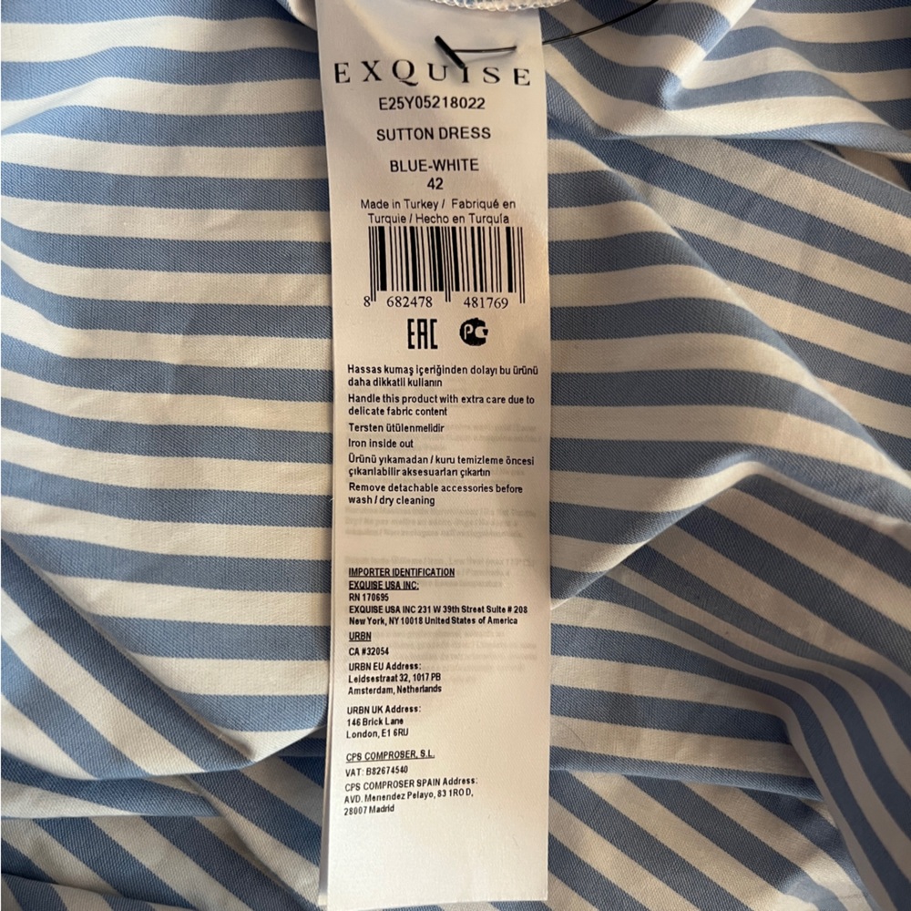 Striped Button-Front Shirt Dress - Light Blue/White - Picture 5 of 12